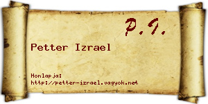Petter Izrael névjegykártya